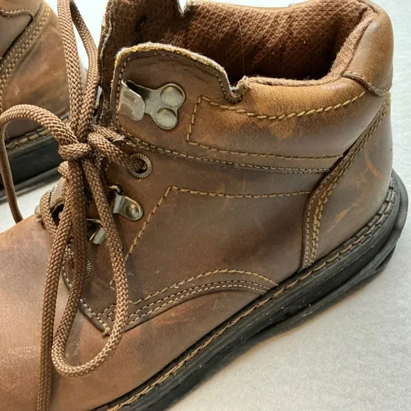 RJ Colt Men Leather Work Boots Ice Traction Cleats Size 11.5 Brown Ankle Rugged - Picture 2 of 16